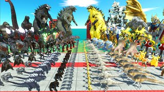 Dark Monster War  Team Dark Godzilla 2014 x Venom Godzilla VS Team Yellow Godzilla x Mechagodzilla