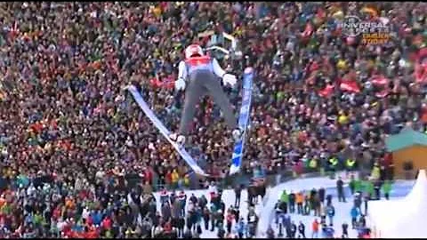 Corby Fisher commentating Ski Jumping for Universa...