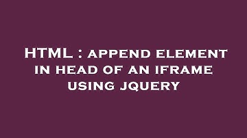 HTML : append element in head of an iframe using jquery