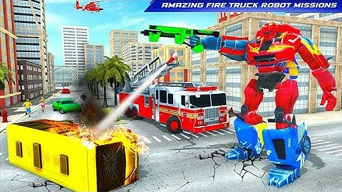 Firefighter Robot Transforming Truck Robot Games