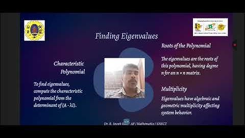 Introduction to Eigen Vectors | Dr. R. Joseph Paul | SNS Institutions