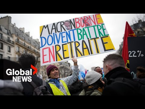 France protests: thousands march in paris against macron's plan to up retirement age