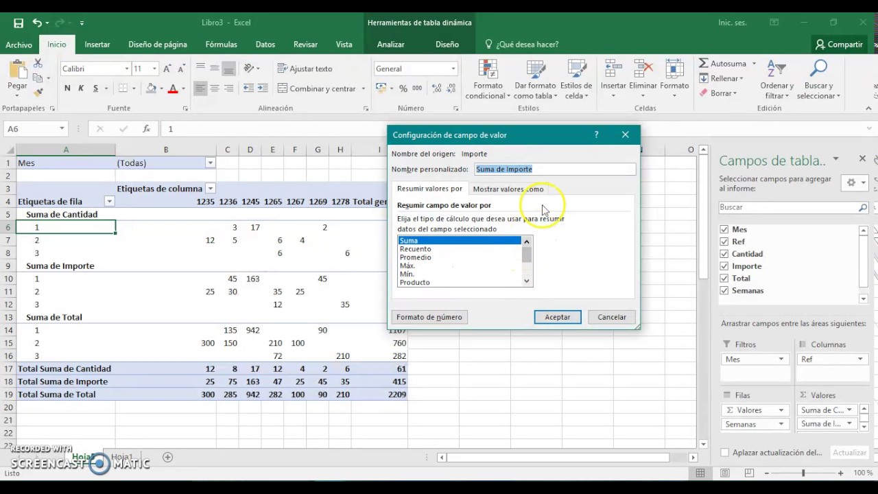 Como hacer una tabla dinamica en excel