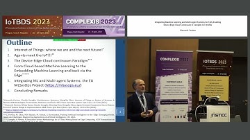 "Integrating Machine Learning and Multi-Agent Systems..." Prof. Giancarlo Fortino (COMPLEXIS 2023)