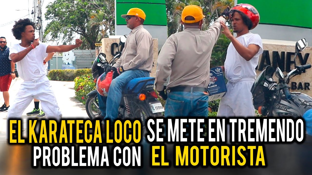 EL KARATECA LOCO SE ENFRENTA A MOTORISTA EN PUNTA CANA
