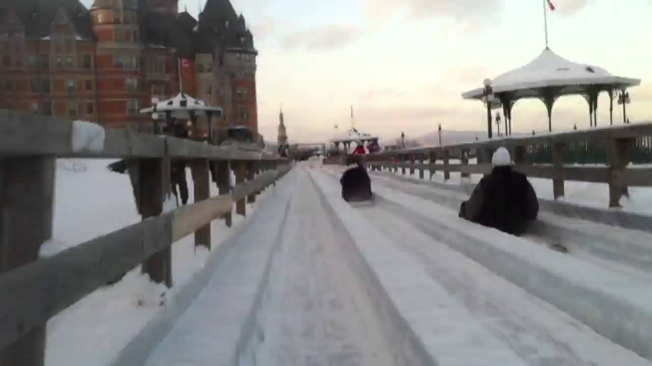 Toboggan run at Chateau Frontenac in Quebec YouTube