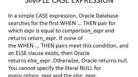 SQL Case Expressions in Oracle