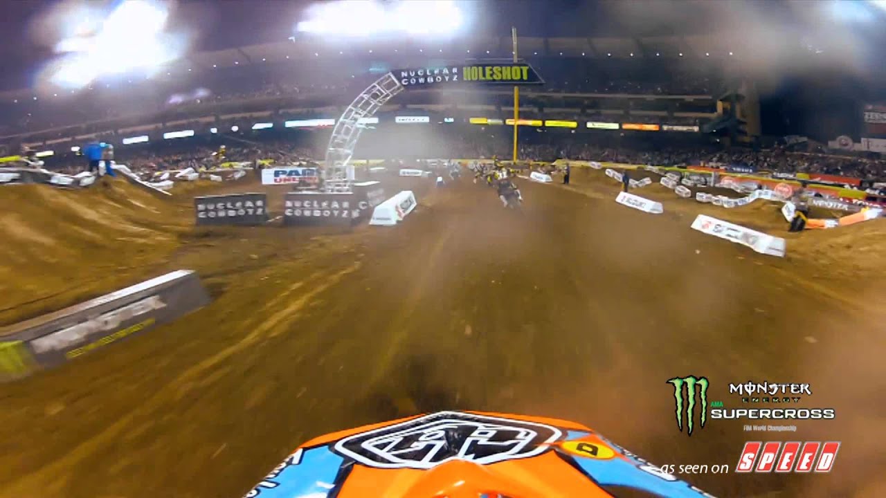 shapes paint GoPro HD: Travis Baker Race Lap Anaheim 1 Monster Energy Supercross 2012