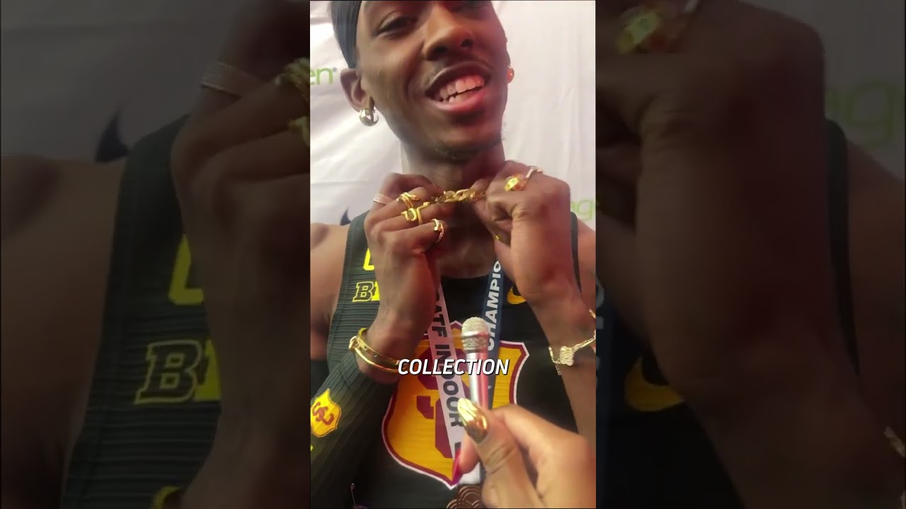 USC’s Johnny Brackins showed off his style at the USATF Indoor Championships🔥