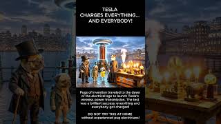Tesla Charges Everything and Everybody!... DO NOT TRY THIS AT HOME! #funnyhistory #pugcomedy