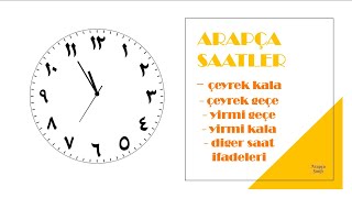 Arapça Saatler 2 Çeyrek Geçe, Çeyrek Kala Ve Diğer İfadeler