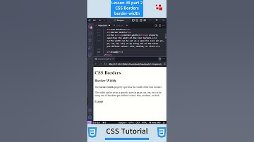 CSS Tutorial - Lesson #8 part 2: CSS Borders - Border width #css #csstutorial #html #javascript