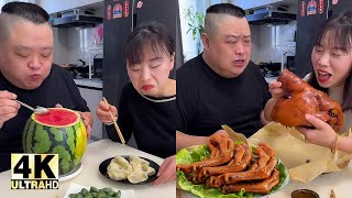 Funny Husband and Wife Eating Show - Epic Food Battle! 🤣😂#asmr #美味しい食べ物#食べ物