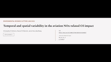 Temporal and spatial variability in the aviation NOx-related O3 impact | RTCL.TV