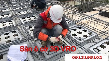 Sàn ô cờ, sàn dầm hệ ô cờ, sàn vượt nhịp lớn 3D VRO-Thi công sàn ô cờ KS Hoàng Minh, Hà Nội