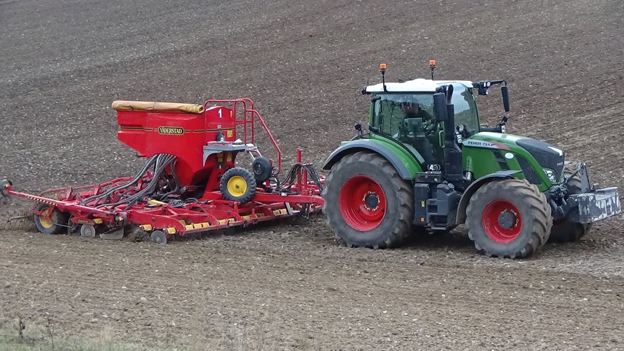 Seed Drilling Barley with Fendt 724 & Väderstad Rapid