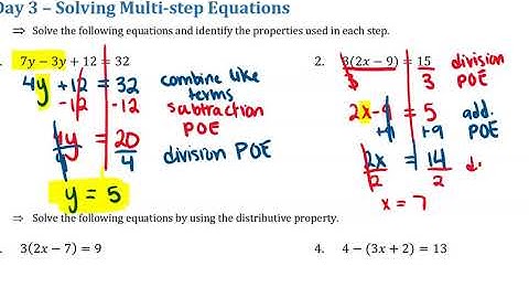 Alg 1 Unit 2 Day 3 - Solving Multi-Step Equations