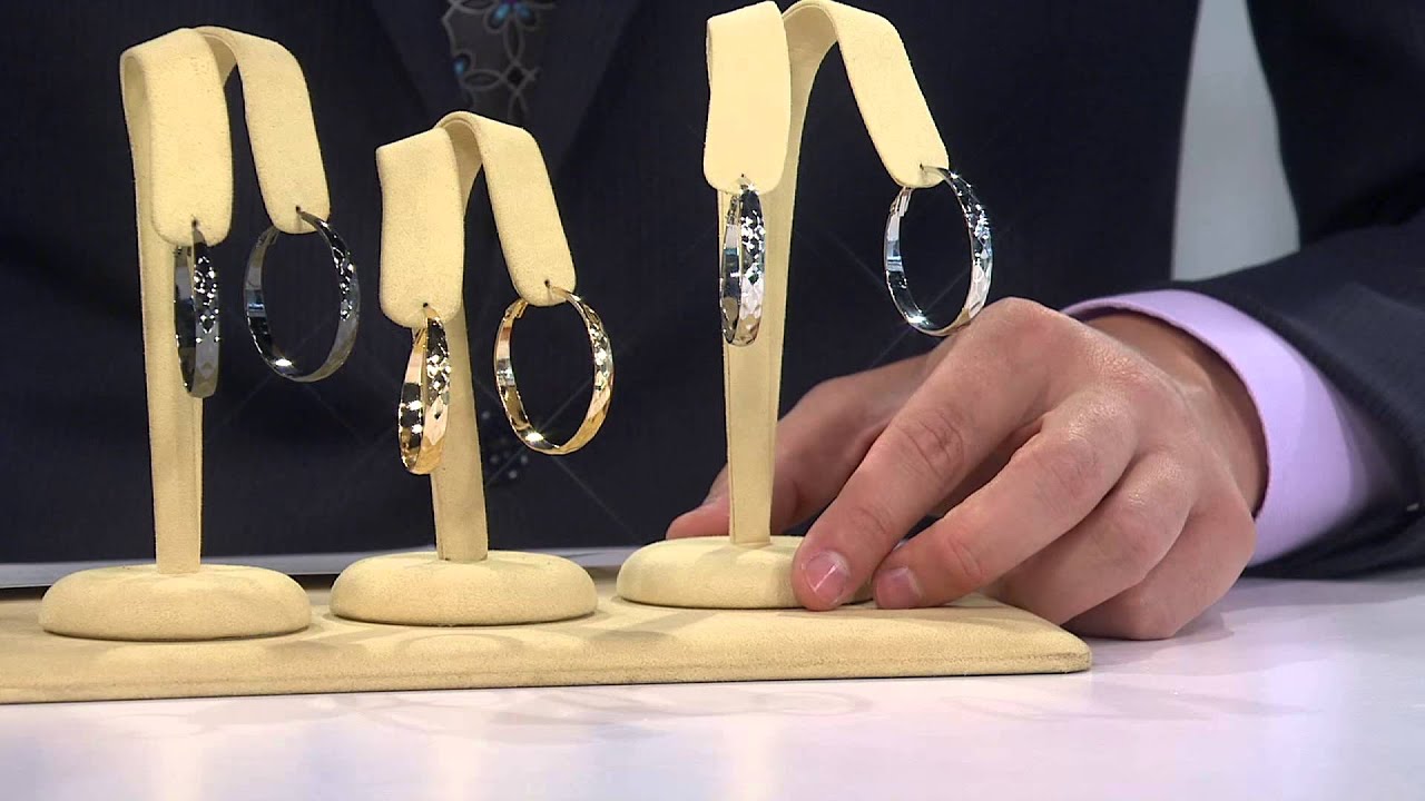 Set of 3 Faceted Hoop Earrings with Alberti Popaj