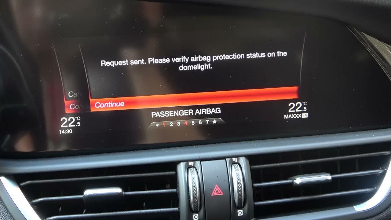 How to Enable or Disable Passenger Airbag in Alfa Romeo Giulia Turn
