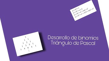 Triángulo de Pascal. Desarrollo de binomios con exponentes 2 y 3.