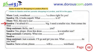 English 2 AM / sequence 2 / I listen and do : Tasks 13 and 14 / page 48