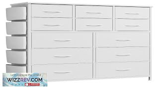 Garvee White 12 Drawer Dresser for Bedroom Fabric Dressers & Chests