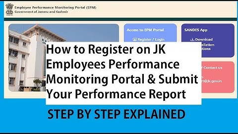 How to Register on JK Employees Performance Monitoring Portal