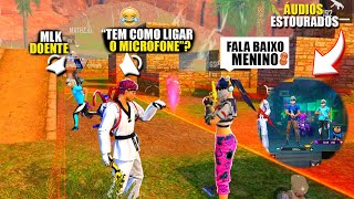 IRRITANDO ALEATÓRIOS DO GLOBAL COM ÁUDIOS ESTOURADO NO FREE FIRE KKK