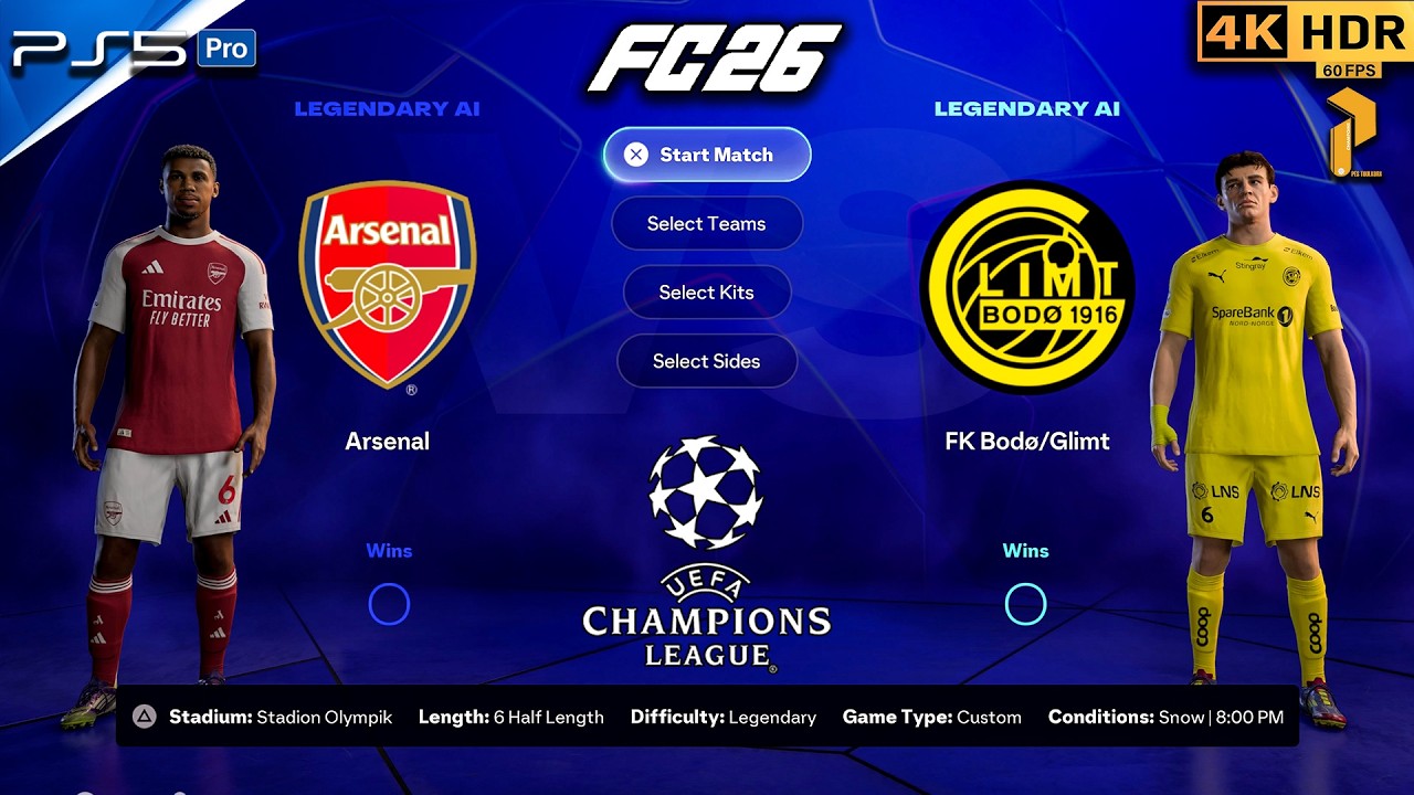 Arsenal vs Bodø/Glimt – UCL Final Shock! | FC 26 PS5 4K HDR #fc26 #ps5 #football #4k #viral #fyp