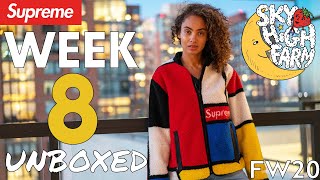 SUPREME WEEK 8 FW20 UNBOXED and TRY-ON: COLORBLOCKED FLEECE, Sky High Farms Beanie,Pipe Skate Key