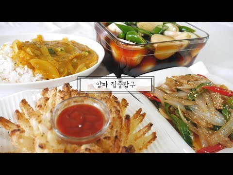 [ 양파집중탐구 ] 양파반찬 <strong>모음</strong> ( 양파 <strong>장아찌</strong>/ 양파 볶음/ 양파 카레 / 양파 꽃 튀김  )