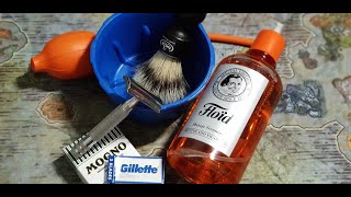 картинка: Бритьё! Razorock GC84 Mogno Shaving Soap Omega 11126 Timeless Shaving Bowl Gillette Silver Blue