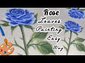 Learn Fabric Painting Easy Way | 🌱 Blue Rose Leaves Step by Step Tutorial 🌿