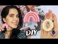 3 DIY Earrings with GOLD FOIL ▬ Polymer Clay ▬ Handmade ▬