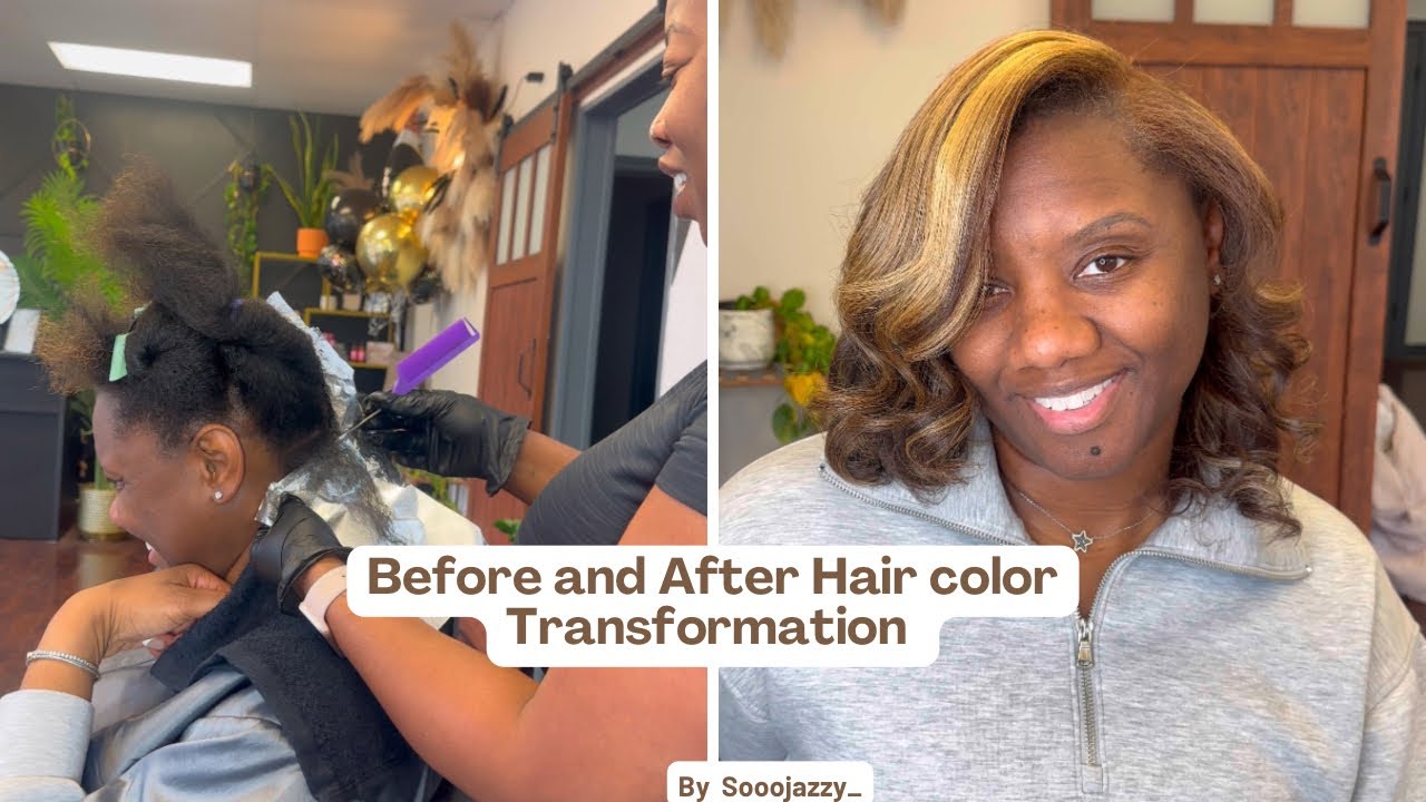 Before After Color Before and after color transformation 🤎 Black to Brown and Blonde ...
