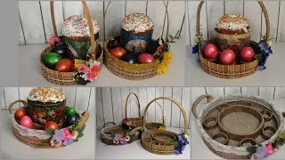 DIY 🌼Пасхальные подарочные корзины-подносы для яиц и куличей!🌼 Easter Gift Baskets