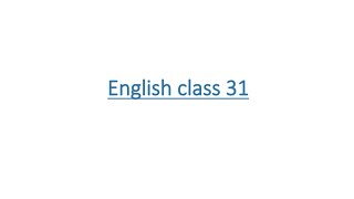 Online English class for beginners (English class 31)