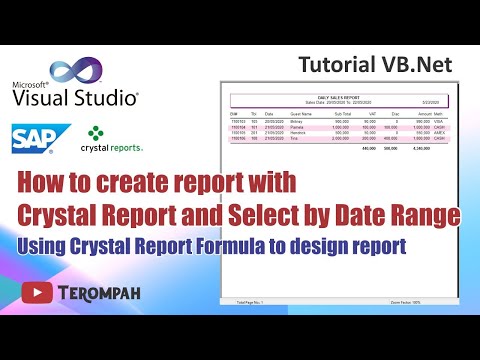 VB.Net | Create report with Crystal report and select by date range, and how using CR formula