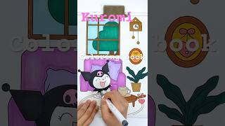 Coloring Kuromi’s Cozy Room & Laughing Moment ☕🛋️💜 (Ohuhu Markers) #kuromi #sanrio #coloringbook