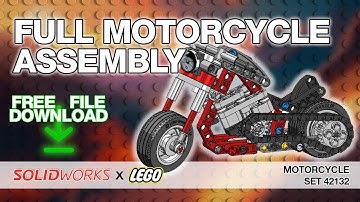 SolidWorks LEGO Build: Complete Motorcycle Assembly (Full 3D Project)