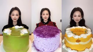 ASMR🍰Eating Purple Taro Layer Cake🍰 (Soft And Waxy Sound) 크림丨먹방丨Mukbang丨Satisfying丨Eatingsho