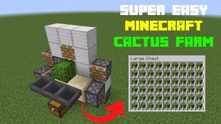 Minecraft Tutorial: SUPER EASY '0' TICK MINECRAFT CACTUS FARM! | 1,200 PER HOUR!