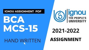 MCS 15 Solve Hand Written Assignment  2021-22|| BCA 2nd semester || IGNOU|| MCS 15