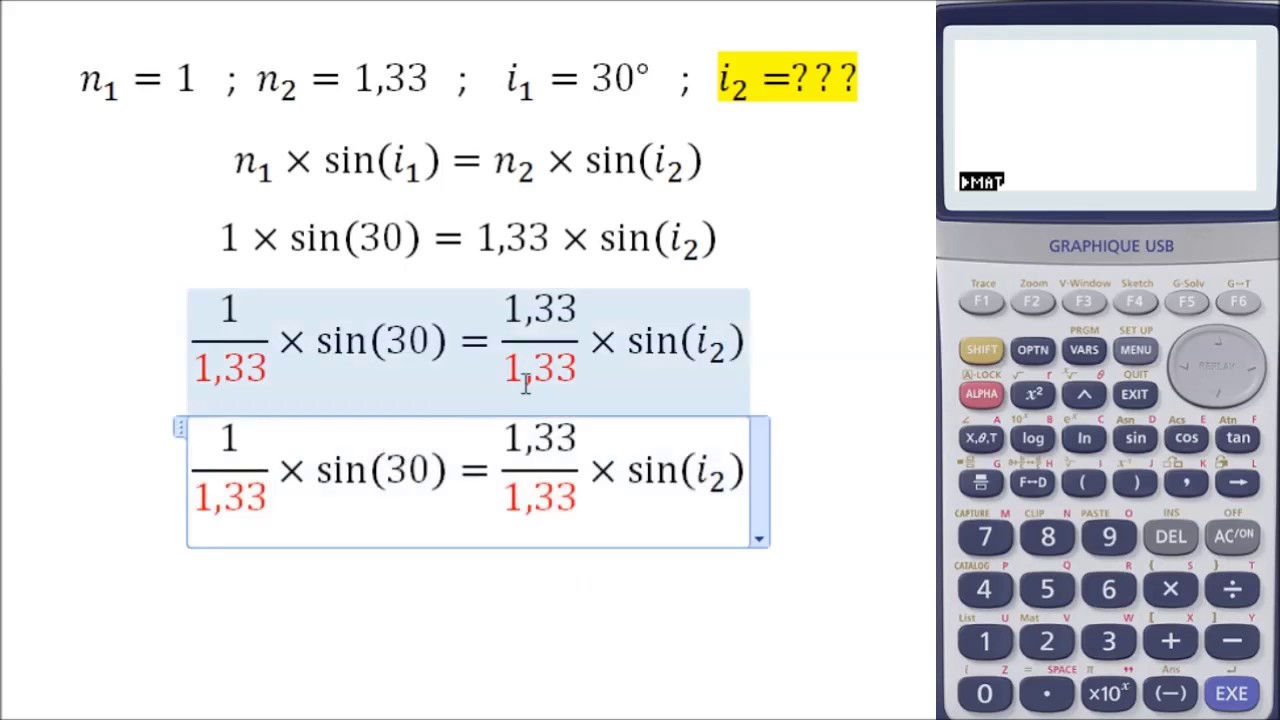 Ntroduire 42+ imagen formule de l indice de refraction fr