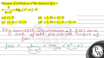 Domain of definition of the function \( f(x)= \) \( =\frac{3}{4-x^{2}}+\log _{10}\left(x^{3}-x\r...