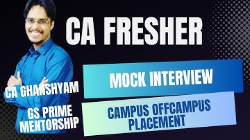 ICAI Campus Placement Interview IHow to crack Big 4interview I CA Mock InterviewICA Jobs interview