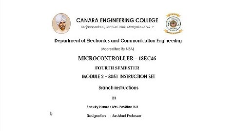 VTU|MC|18EC46|M2 Instruction set|L6 Branch instructions