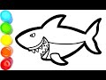 Belajar Menggambar Dan Mewarnai Ikan Hiu  Warna Warni Untuk Anak-anak