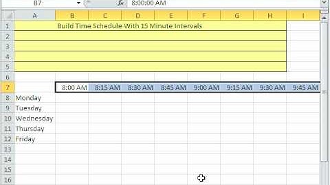 Excel Magic Trick 543: Build Time Schedule With 15 Minute Intervals
