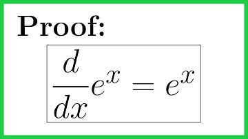 Proof That the Derivative of e^x is e^x